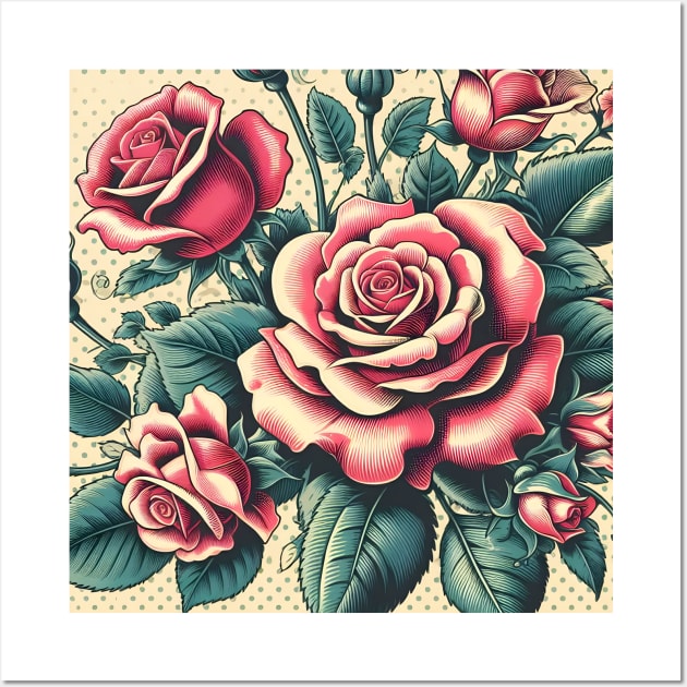 Pink Rose Wall Art by Jenni Arts